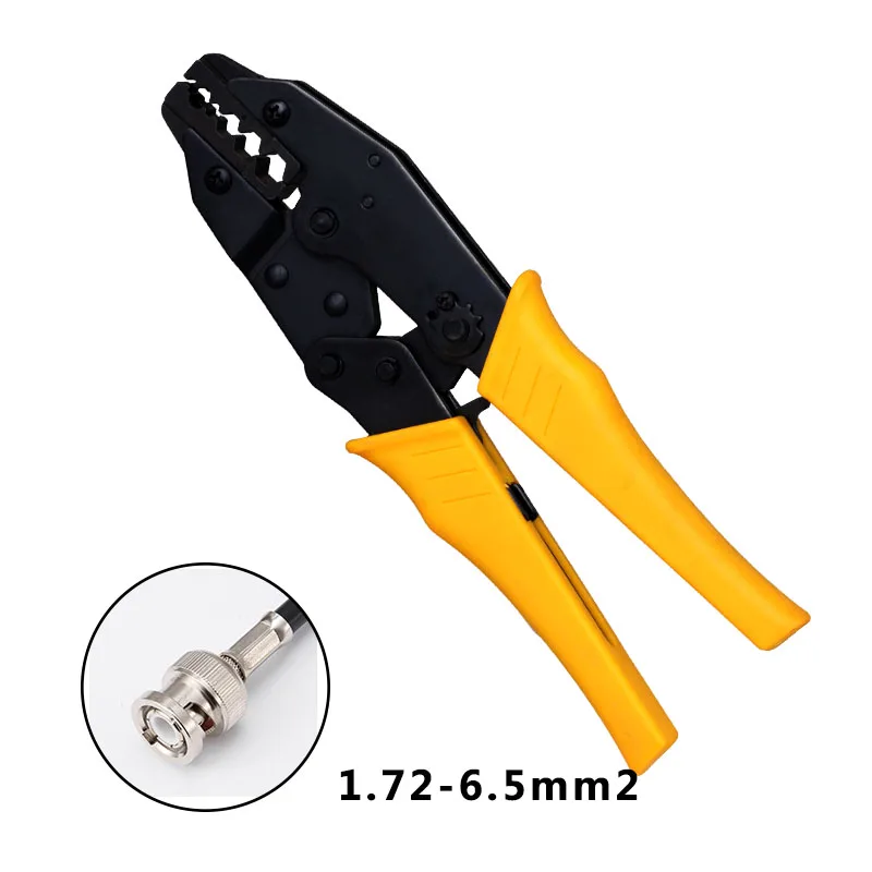 

WX-05H Ratchet Crimping Tool Coaxial Crimping Pliers RG55 RG58 RG59 RG6 Coaxial Crimper SMA/BNC Connectors Crimp Hand Tool