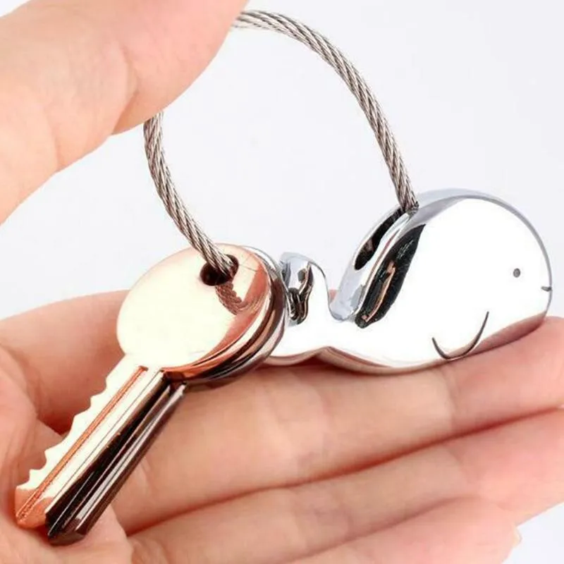 

1pcs Couple Keychain With Kissing Whales Valentines Hold Whale For Women Key Men Lover Rings Gift Keychain Tanabata Little Z7B6
