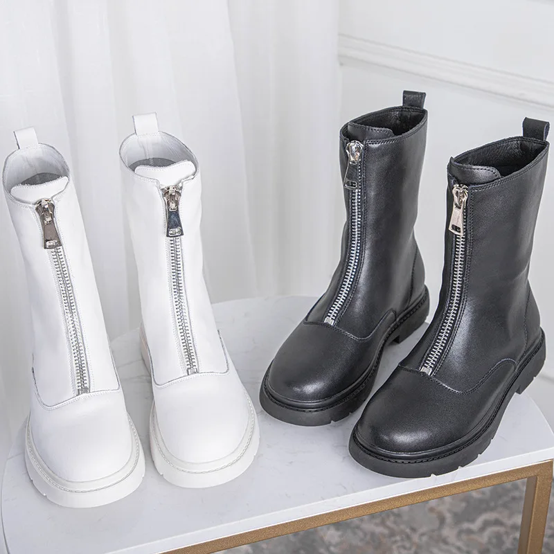 

Кожаные сетчатые красные сапоги женские модные тонкие сапоги ins на молнии спереди британские дымчатые туфли