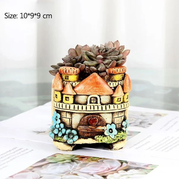 C-Only Flower Pot Strongwell Европейский замок Рельефный цветочный горшок садовые растения ручная роспись скандинавский цветочный горшок украшения дома аксессуары подарок - Цвет: C-Only Flower Pot
