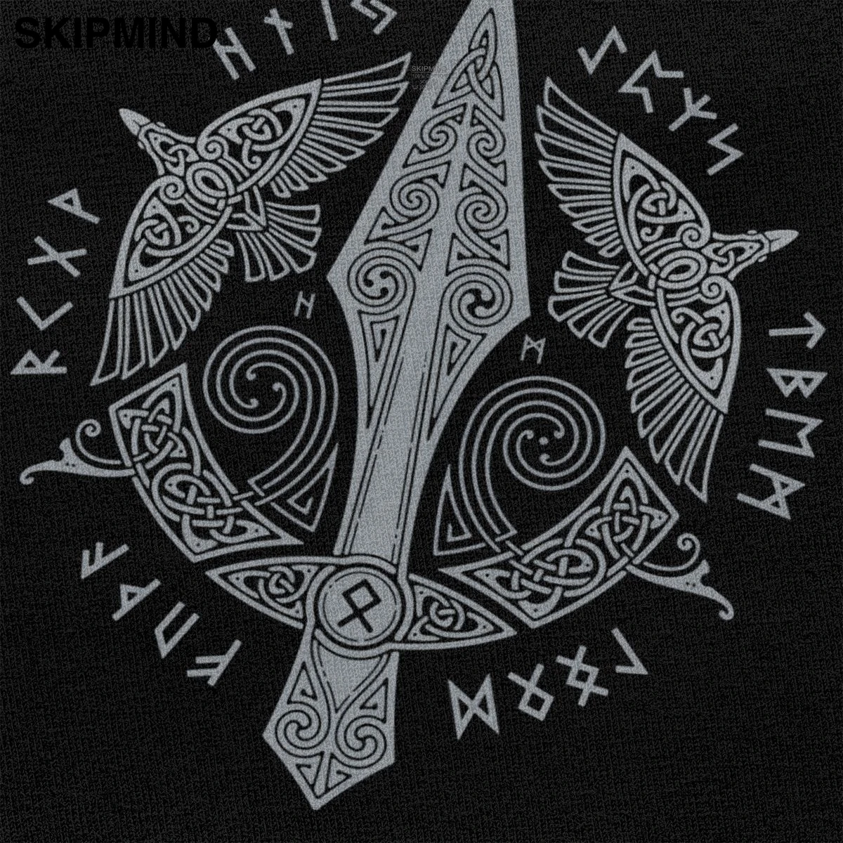 Футболка мужская хлопковая с короткими рукавами руны в скандинавском стиле