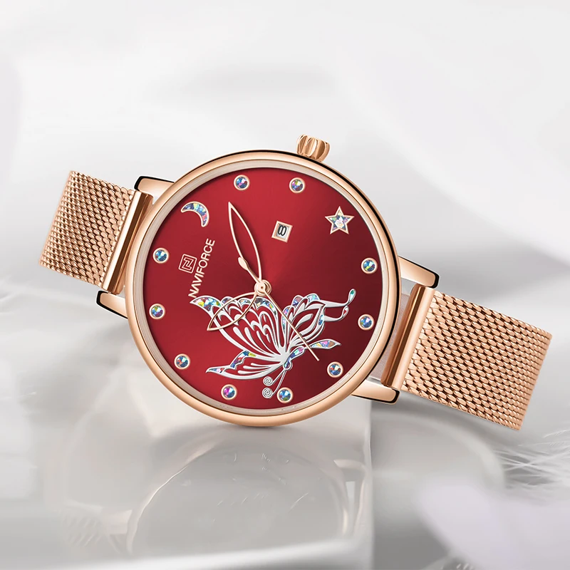 2020 NAVIFORCE Luxury Brand Women Watches Fashion Casual Quartz Ladies wrist watch Steel strap Waterproof Clock Relogio Feminino | Наручные