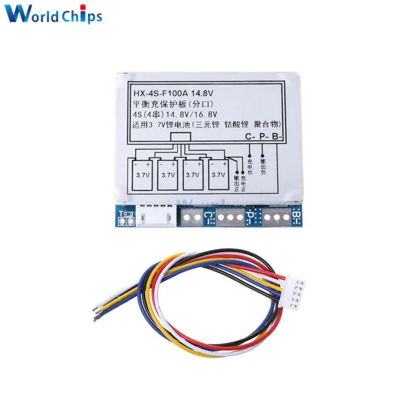 Флюоресцентная плата BMS PCM с защитой от перезаряда и разряда 12 8 а 14 в/18650 в
