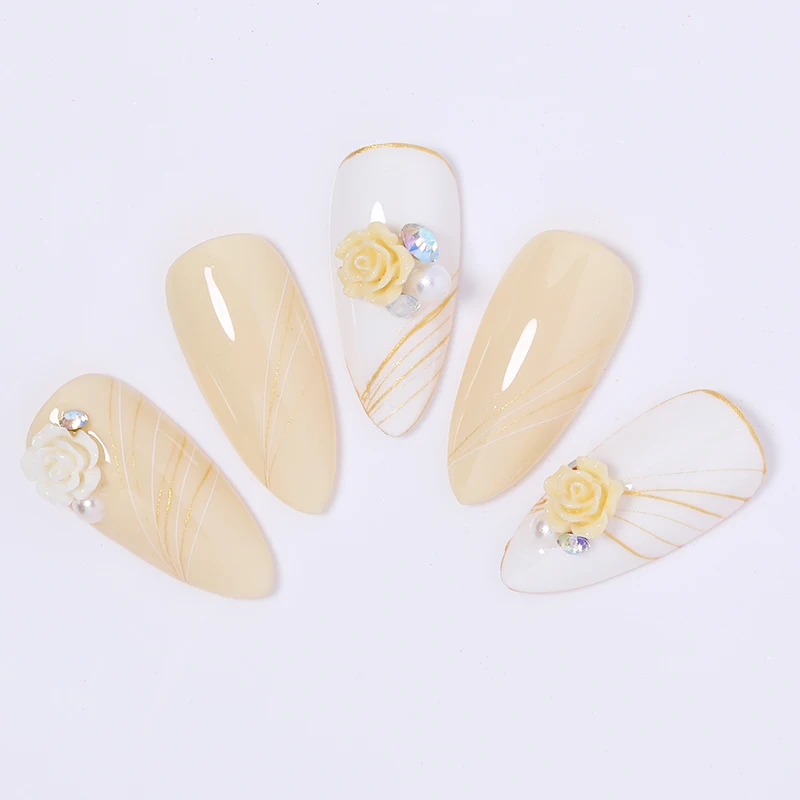 10 шт 3D украшения для ногтей красочные плоские задние цветы желтые синие красные