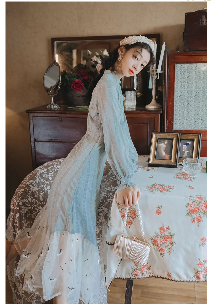 

Deiver dress autumn and winter girl long sleeve dress sweet dress Chinese long