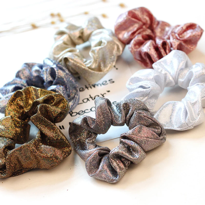 Женская Блестящая модная эластичная резинка для волос повязка девочек зажим