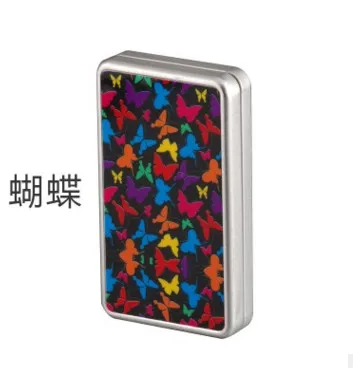 Мужская сигаретная коробка с зажигалкой, чехол для сигарет, креативная сигарета с зарядкой от USB Зажигалка для женских тонких сигарет - Цвет: butterfly