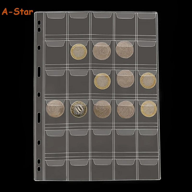 30 pockets классический Пластик монетница лист для хранения денег кейс альбома | Дом и