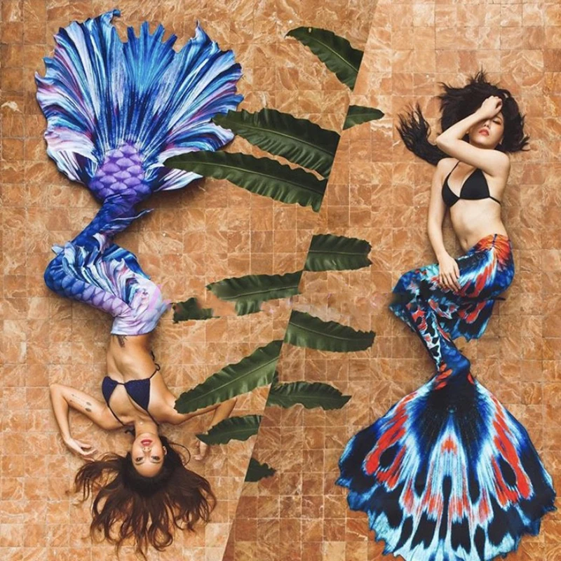 Купальник с хвостом русалки для взрослых пляжный сверхдлинный купальный костюм