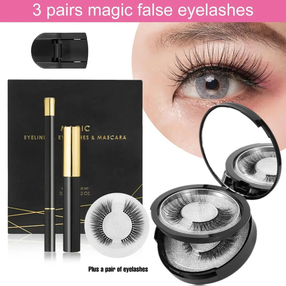 3 пары ресниц Набор для волшебного наращивания без клея легко носить натуральные