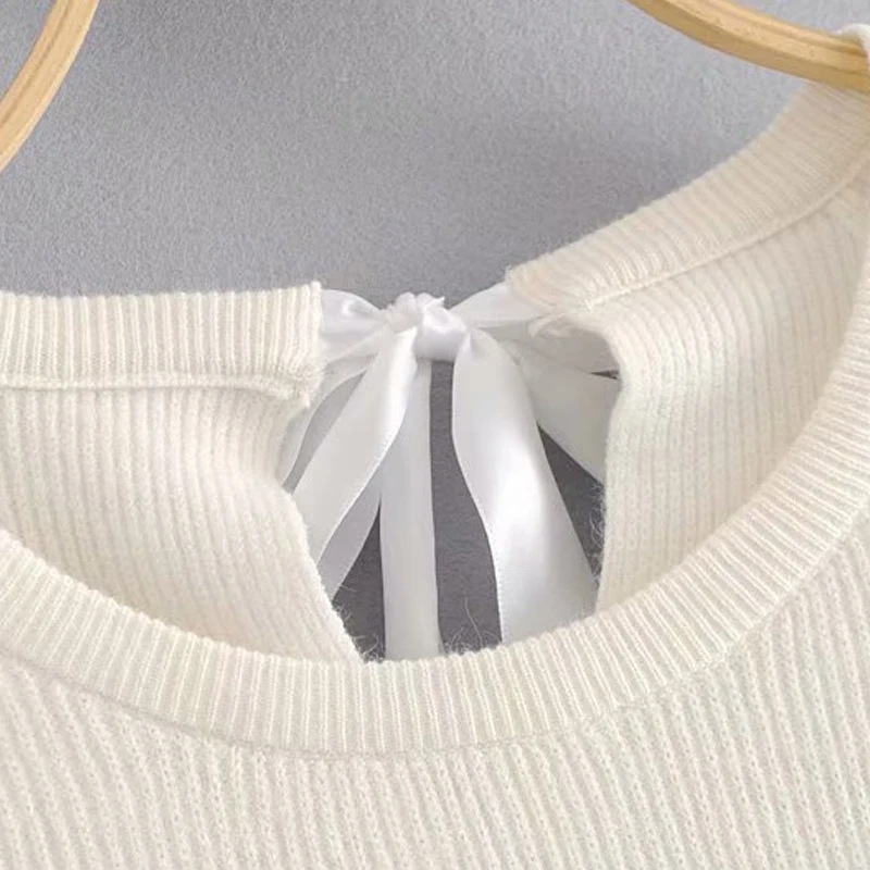 GOPLUS Clothing Women's Sweater jumper Striped Back Bow Tie Pullovers Sweaters For Women Chompas Para Mujer Pull Femme C8086 | Женская