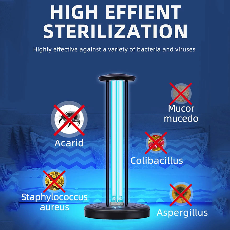 Озоновая УФ-лампа для дезинфекции с дистанционным управлением 360 градусов 38 Вт 110
