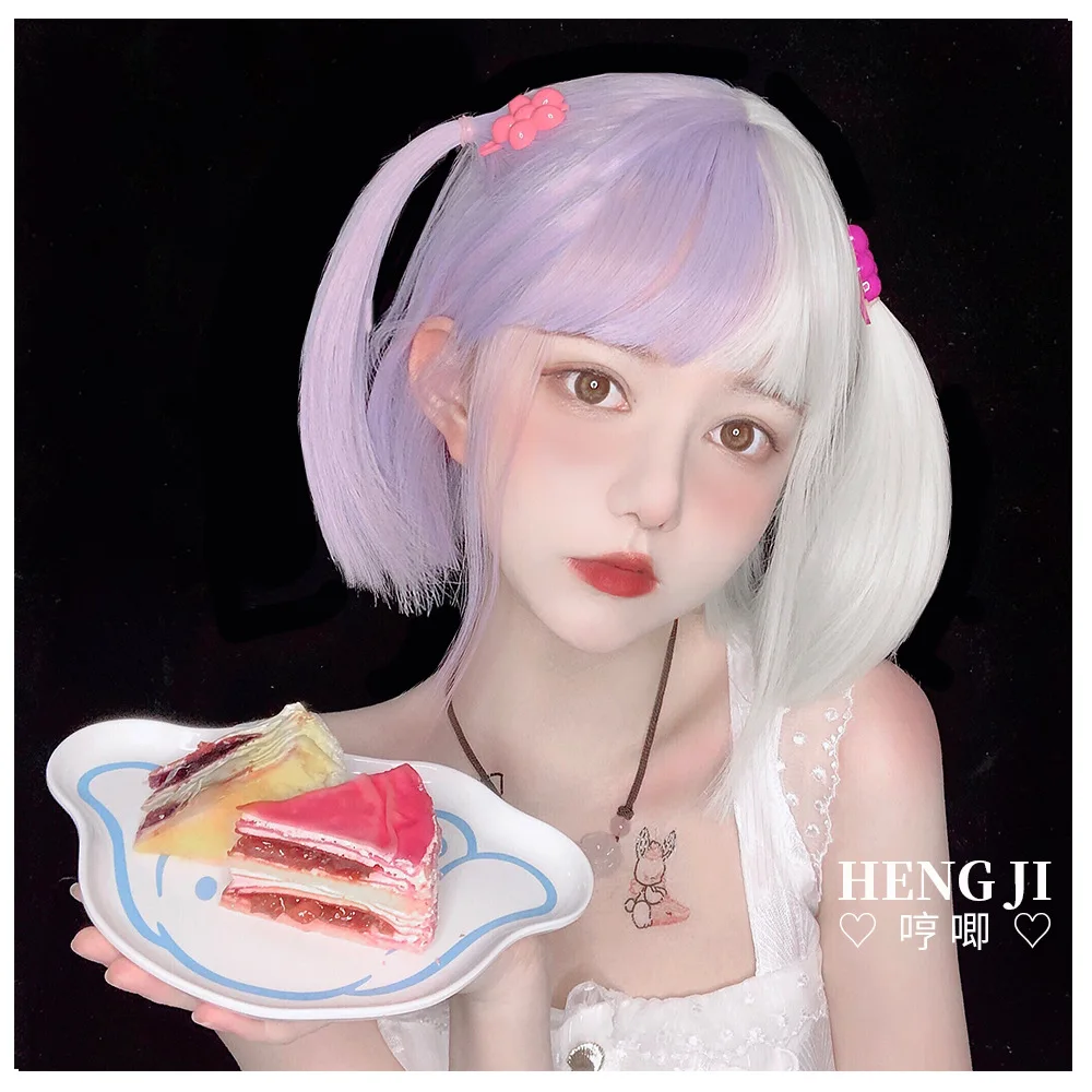 Женский парик Heng Ji короткие прямые волосы в стиле &quotЛолита&quot подходящие цвета