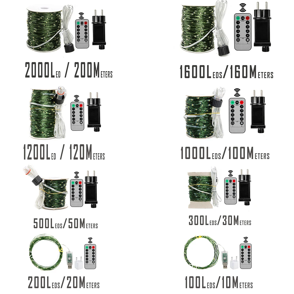 Гирлянда 2000 светодиодов 200 метров | Лампы и освещение