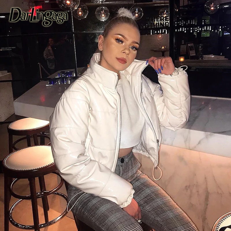 Darlingaga, модная зимняя куртка, для женщин, Turtlenenck, на завязках, парка, пальто, Женский пуховик, укороченные, теплые пальто, верхняя одежда, пальто