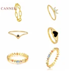 Женское кольцо-цепочка CANNER, кольцо с треугольным лепестком сердца из 925 пробы и серебра, ювелирные украшения для кольца анильос, бижутерия
