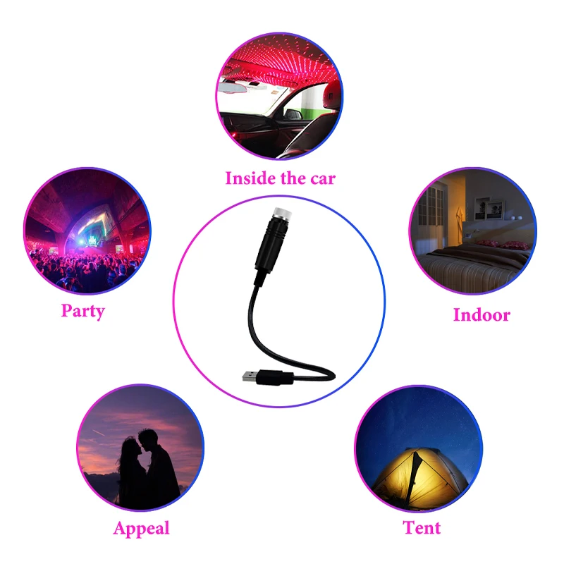 Светодиодный светильник для салона автомобиля USB светодиодный диджейский