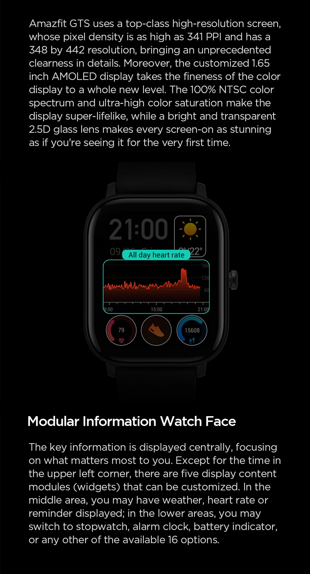 Глобальная версия Amazfit GTS мужские Смарт-часы 1,6" retina дисплей водонепроницаемые Смарт-часы 14 дней батарея управление музыкой черный Firday