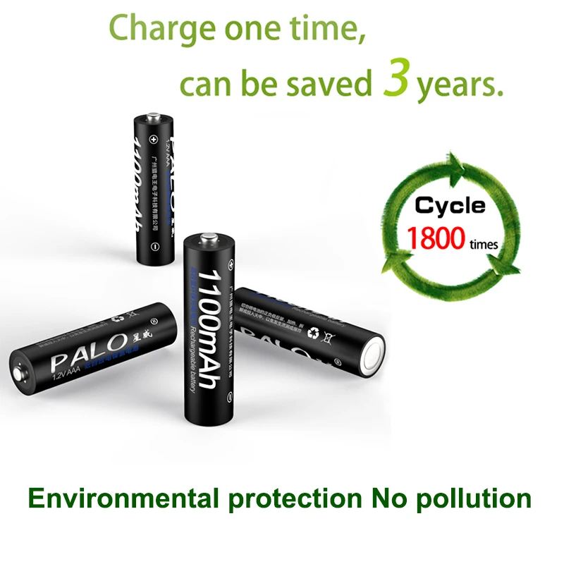 PALO 8 шт./лот набор перезаряжаемых батарей включает 4 шт. AA 3000mAh и 4 шт. AAA 1100mAh Ni-MH AA/AAA аккумуляторные батареи для радио