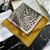 square scarf for women 2021 new leopard print neck hairband spring summer shawl wrap female foulard neckerchief bandana