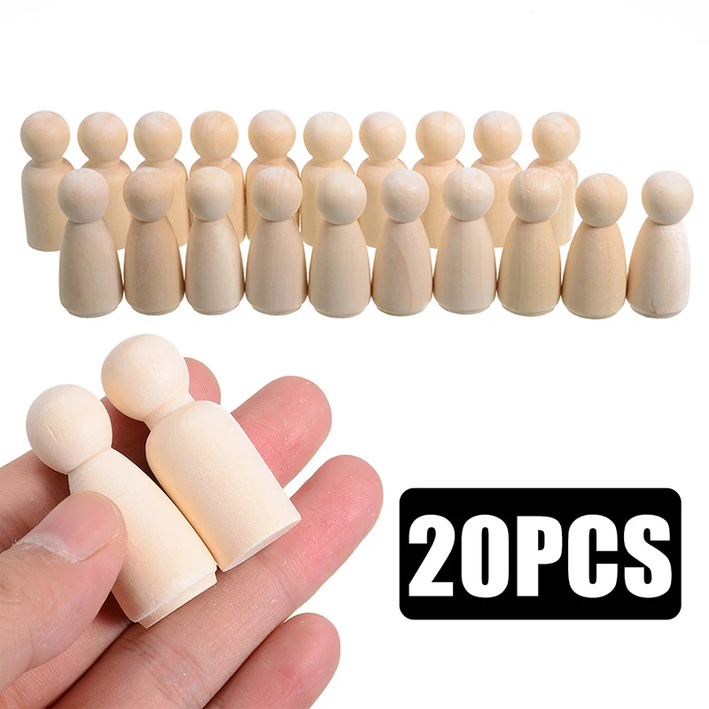 20 шт./компл. деревянные куклы сделай сам Ремесло мужской + женский 43mm деревянный
