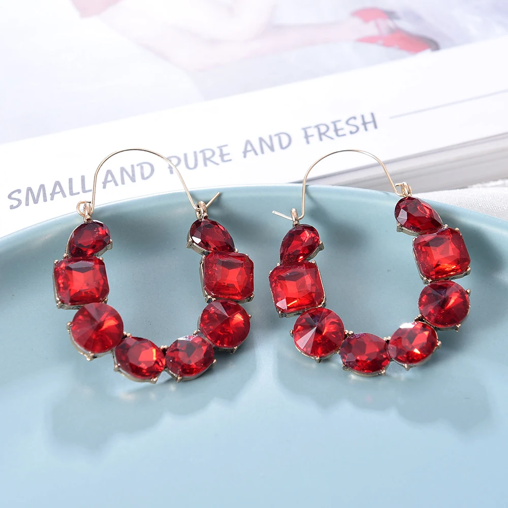 Ztech блестящие красочные стразы подвески висячие серьги для женщин модные