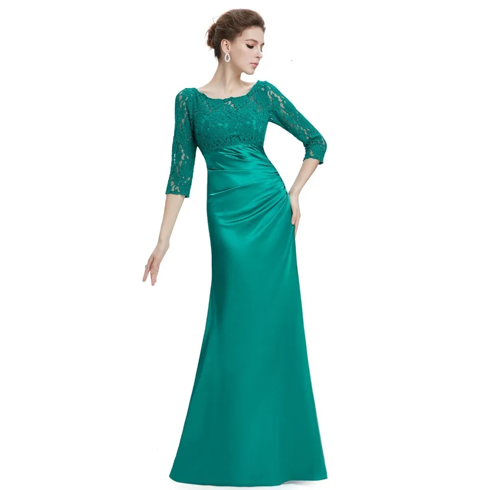 Robe De Soiree Ever Pretty женские элегантные вечерние платья винтажные атласные кружевные вечерние платья с рукавом три четверти