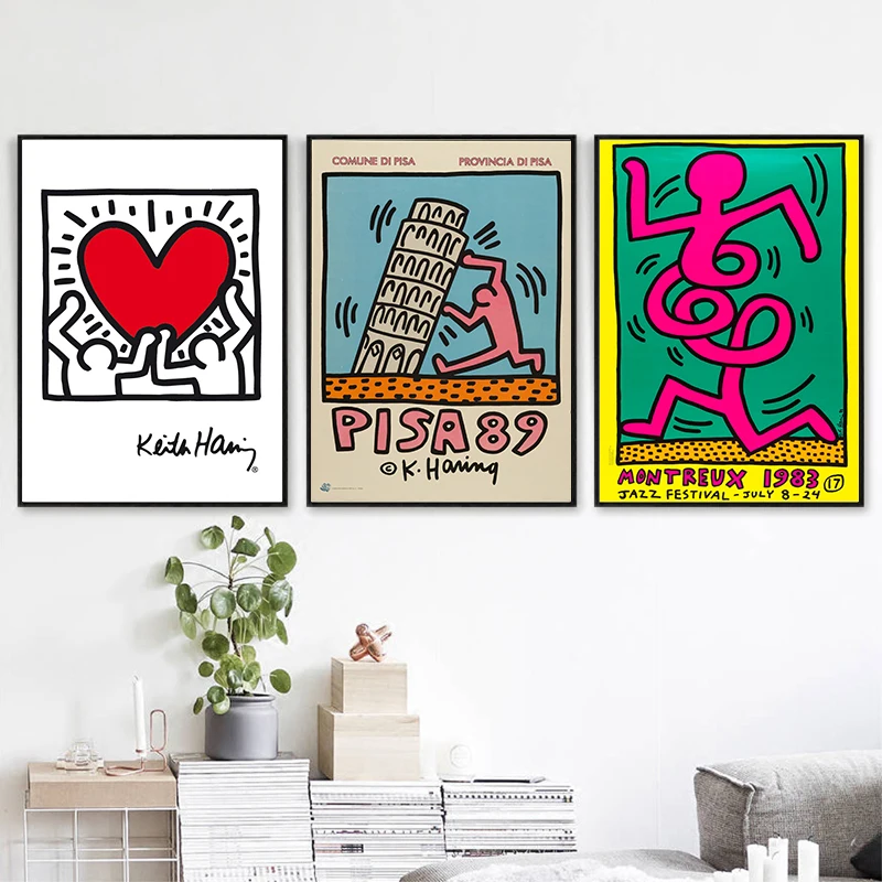 

Abstract Pop Art Keith Canvas Painting Vintage Retro Travel Posters and Prints Modern Wall Art Picture Living Room Home Decor