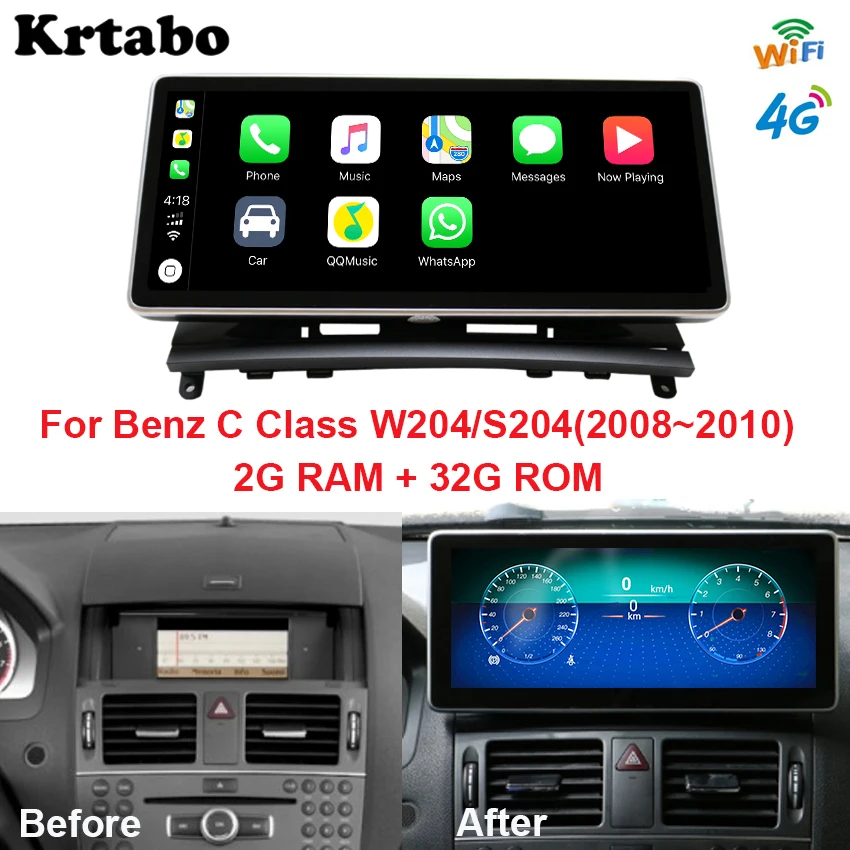

Android 10.25 Inch Car Radio Multimedia Player For Mercedes Benz C Class W204 2008 TO 2010 Wifi BT Navigation