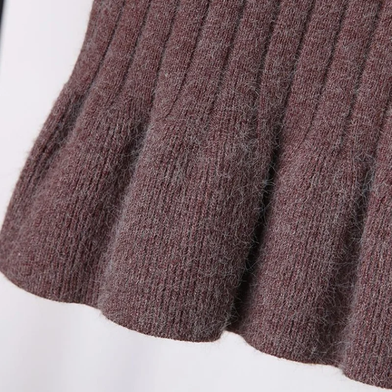 Женские хлопковые вязаные юбки 2019 Осень Зима повседневные эластичные стрейч