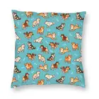 Крутая синяя Подушка Сиба-ину чехол украшение 3D двухсторонняя печать с японской собакой чехол для подушки для дивана