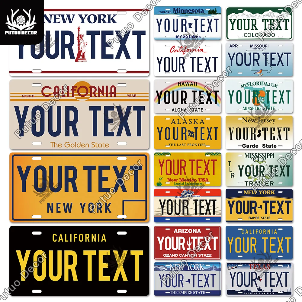 Металлическая табличка для номерного знака Putuo винтажный персонализированный