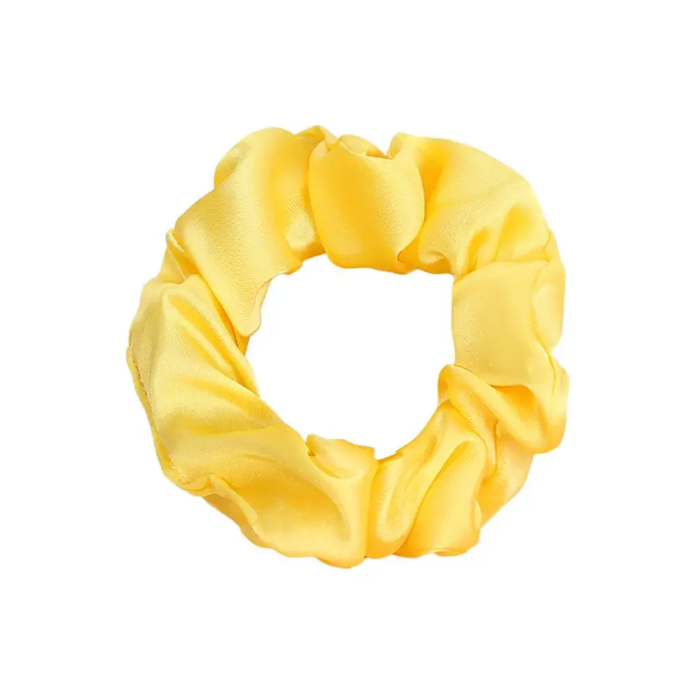 Yellow 20 цветов, женские резинки для волос, 1 шт., шелковые резинки для волос, резинки для волос для женщин или девушек, аксессуары для волос - Цвет: Yellow