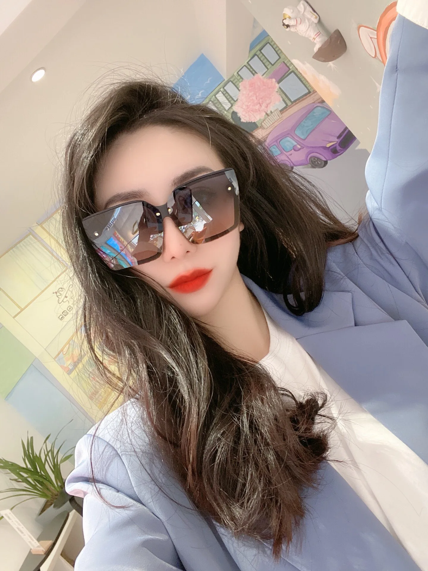

Unisex Retro Polygon Sunglasses Female Metal Frame Eyeglasses Original Clear Lens Glasses High Quality With Box