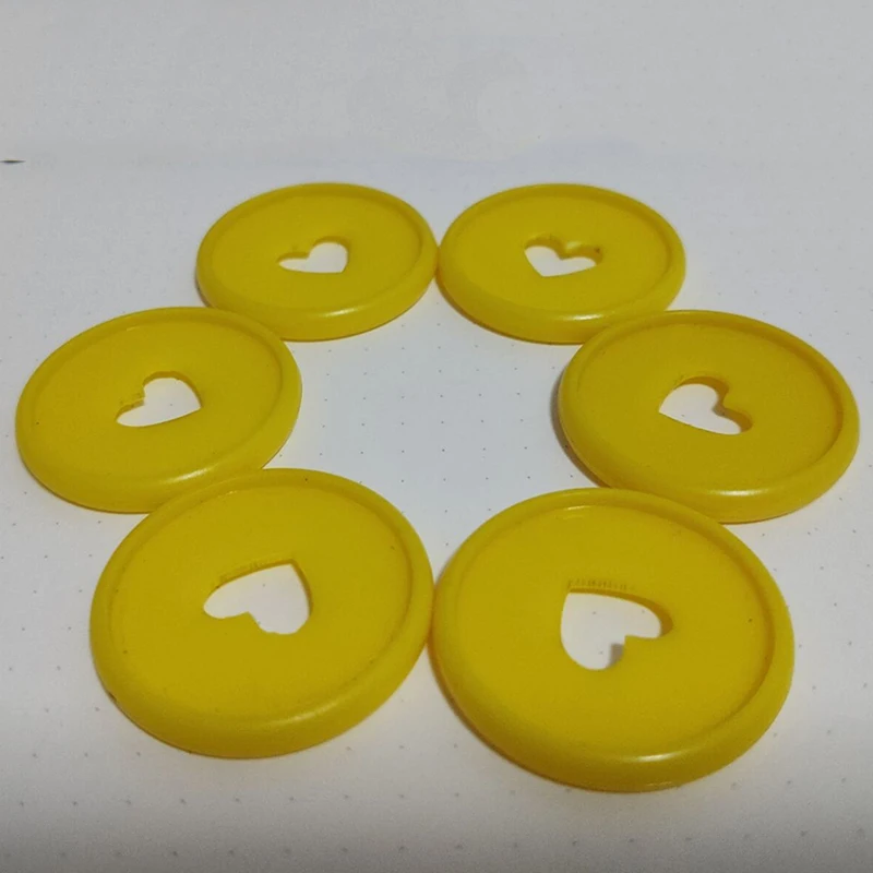 yellow 35mm 50 шт. сердце блокнот Грибное отверстие кнопка блокнот пластиковый лист катушки 360 градусов складной диск Пряжка школьные офисные принадлежности - Цвет: yellow 35mm