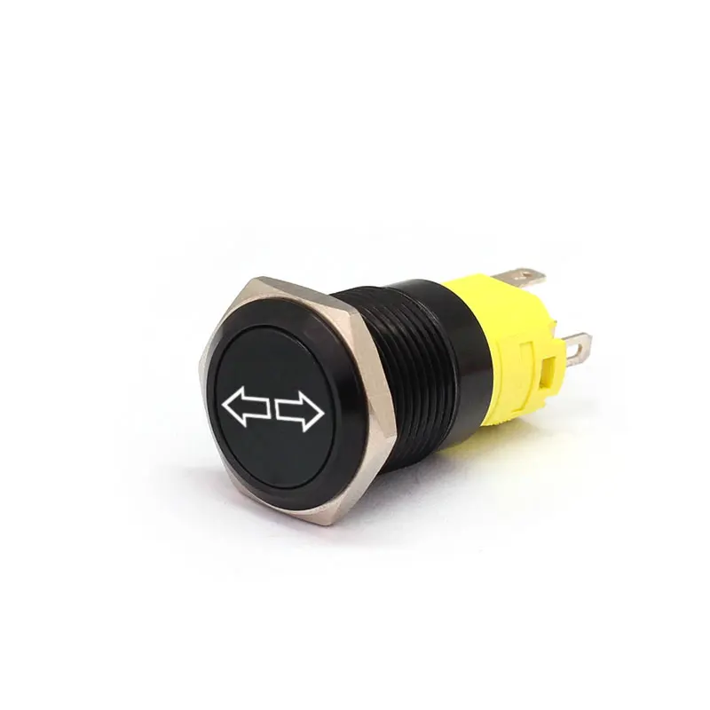Turn signal L 16 мм тире Панель металлический кнопочный выключатель светодиодный индикатор Предупреждение светильник Выключатель без фиксации ВКЛ/ВЫКЛ 12/24V для автомобиля яхта корабль - Цвет: Turn signal L
