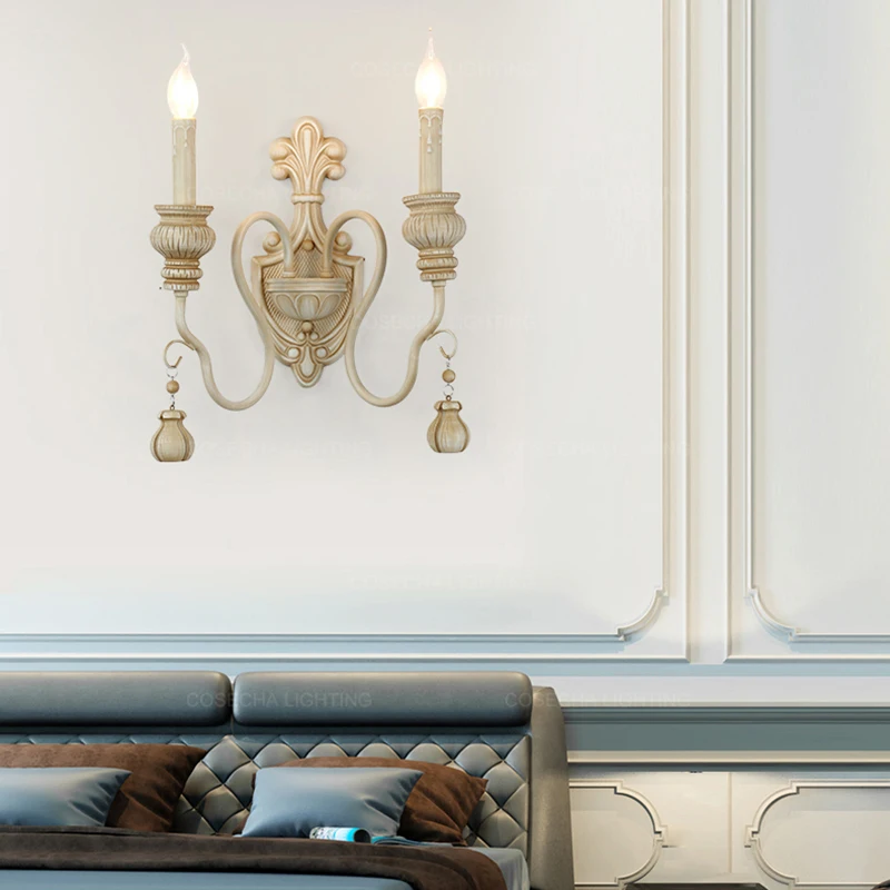 Винтажные Деревянные Настенные светильники с деревенским железным ретро бра