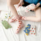 Носки женские чулки Ins модные весенне-летние хлопковые тонкие корейские японские милые фруктовые чулки зеленого цвета авокадо