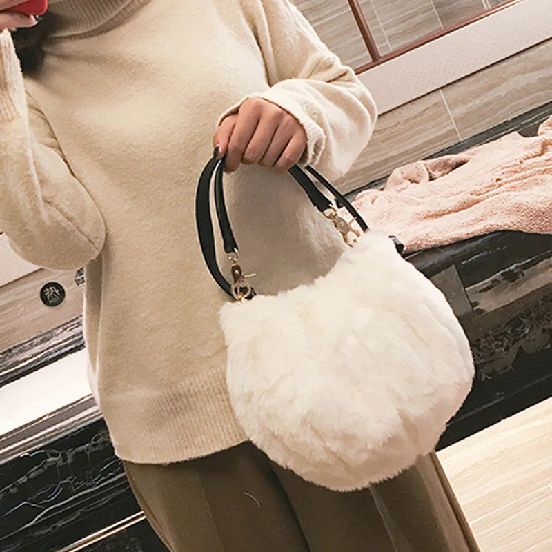 Новая плюшевая сумка женская зимняя Наплечная Сумка из искусственного меха