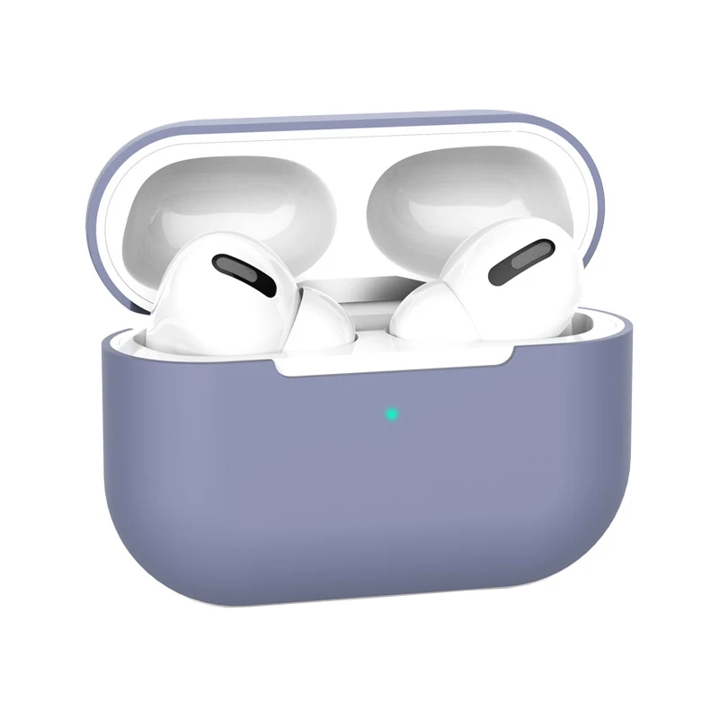 Силиконовый чехол, защитный чехол для Apple AirPods Pro, TPU, Bluetooth наушники, мягкий силиконовый чехол для Air Pods 3, защитный чехол s - Цвет: Lavender