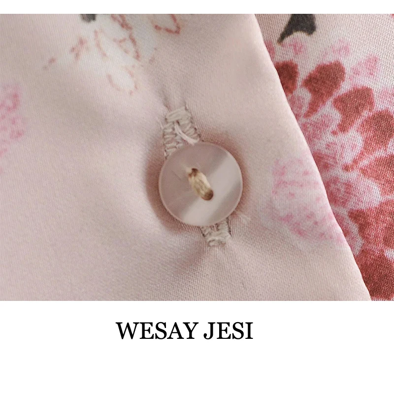 

WESAY JESI New Spring Womens Shirt Flower Printing Loose Long Blouse Female Notched Collar Shirt Casual Lady Chic Tops Blusas