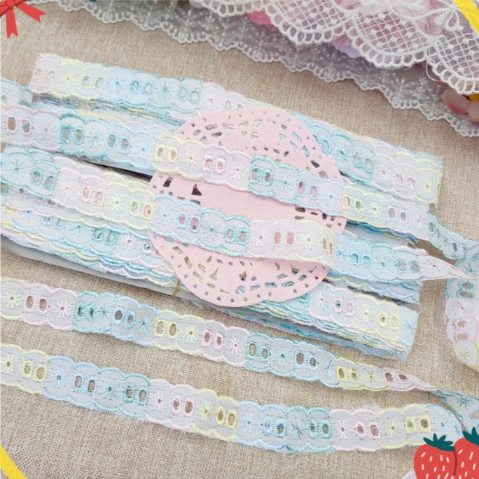 Кружева ленты-сетки хлопковые вышитые материалы ручной работы для поделок 2 см 5