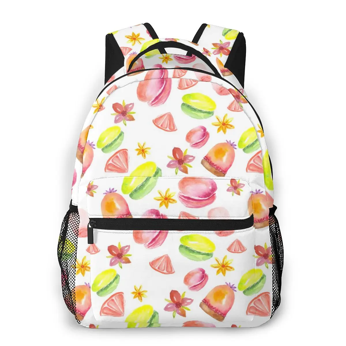 

2020 OLN Backpack Women Shoulder Bag Watercolor Sweets Cakes Macaroons Donuts School Bag For Teenage Girl Backpacks Travel Bag