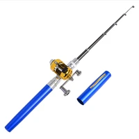 outdoor portable pocket telescopic mini pole pen shape folded river lake fishing rod with reel wheel fishing equipment