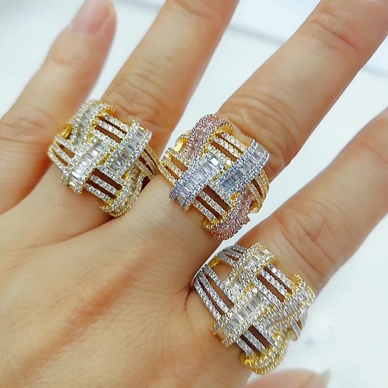 GODKI 2019 модные кольца для женщин с геометрическим крестом кубическим цирконием