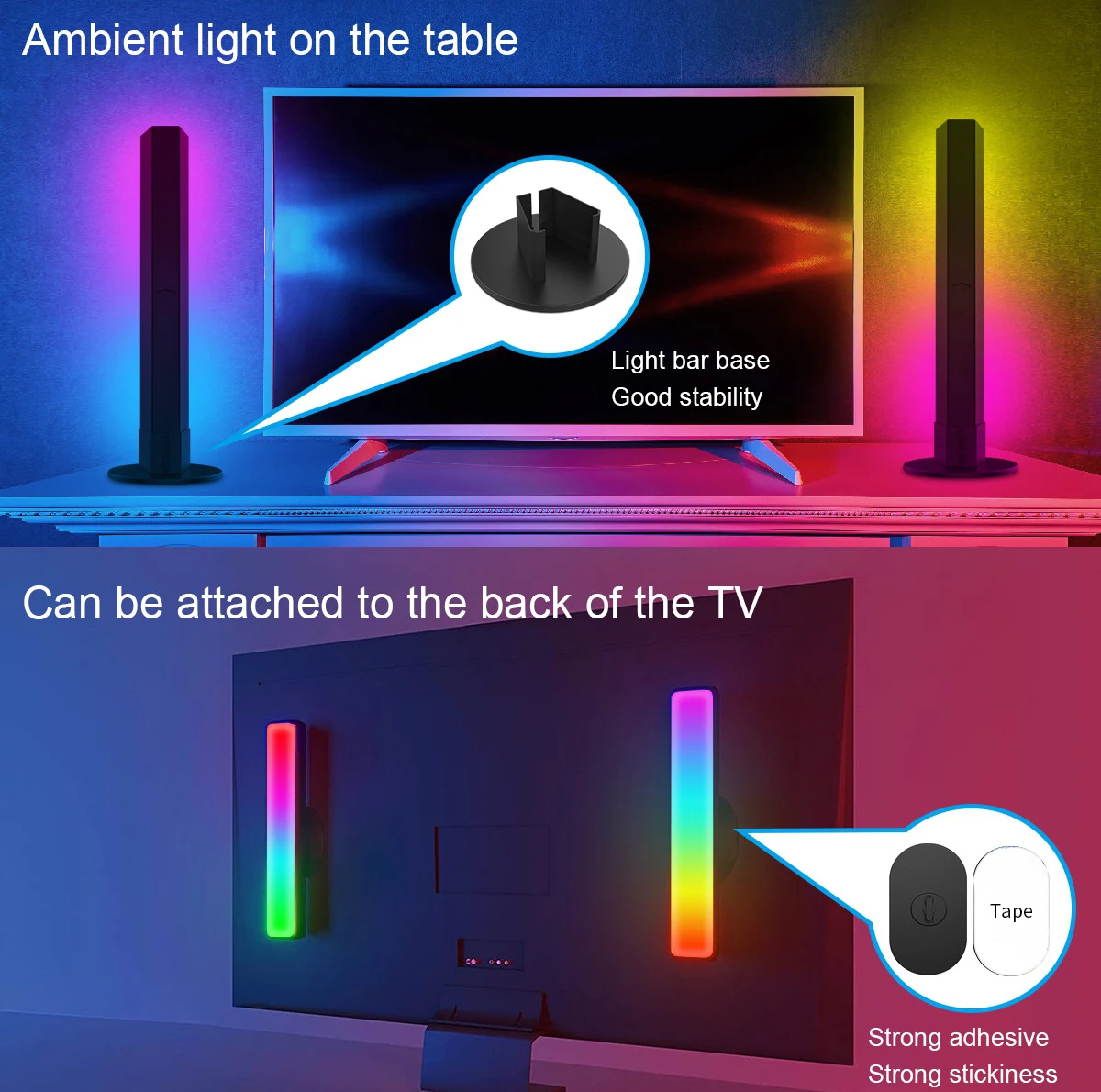

DIY Atmosphere Backlight For Computer Night Bar RGB Colorful LED Strip Music Rhythm Desktop Audio Spectru Bluetooth Control