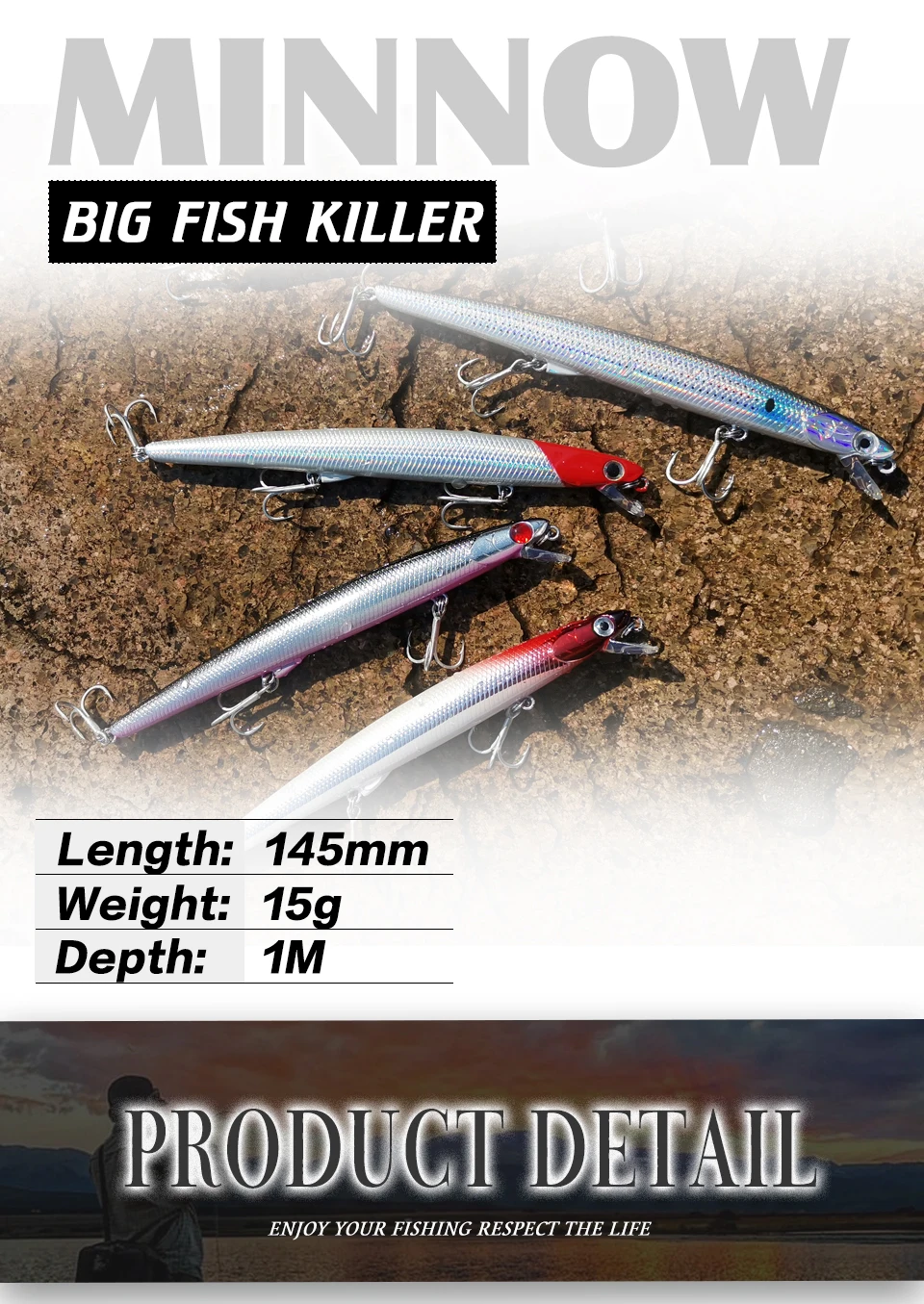 TacklePRO M46 гольян плавающий 145 мм/15 г морская Рыбная приманка вобблер лазер большая блесна жесткая приманка кренкбейты Isca искусственные приманки