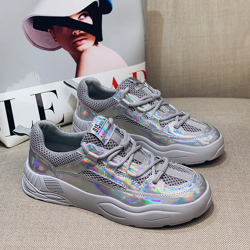 Европейские женские кроссовки 2020 0ld ботинки Харадзюку на толстой плоской подошве