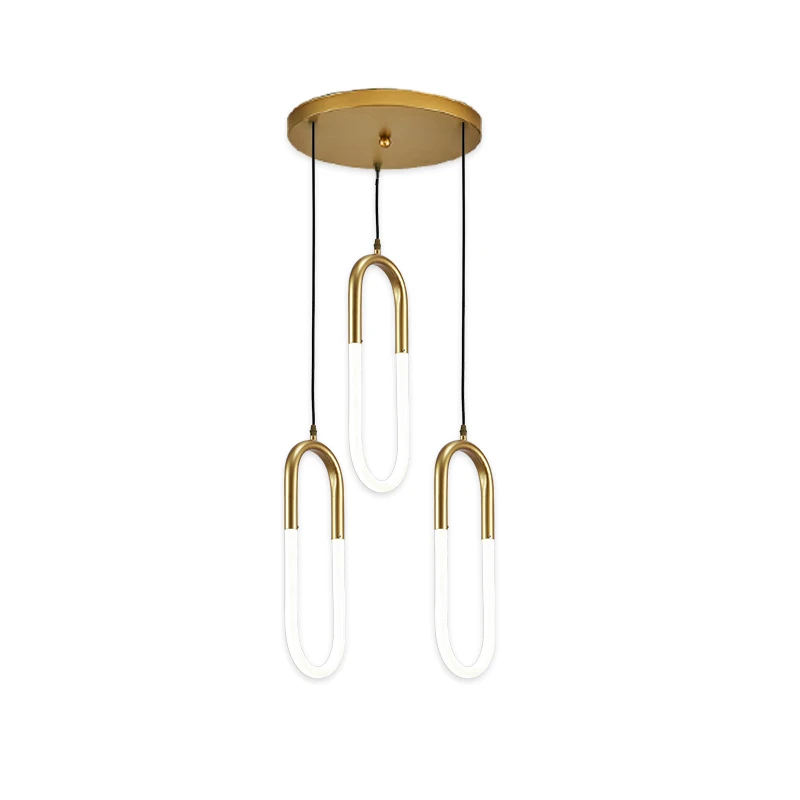

lron LED Gold Pendant Lights For Diningroom Living Room Chandelier Ceiling Lamp Acrylic Simple Style AC110-220V