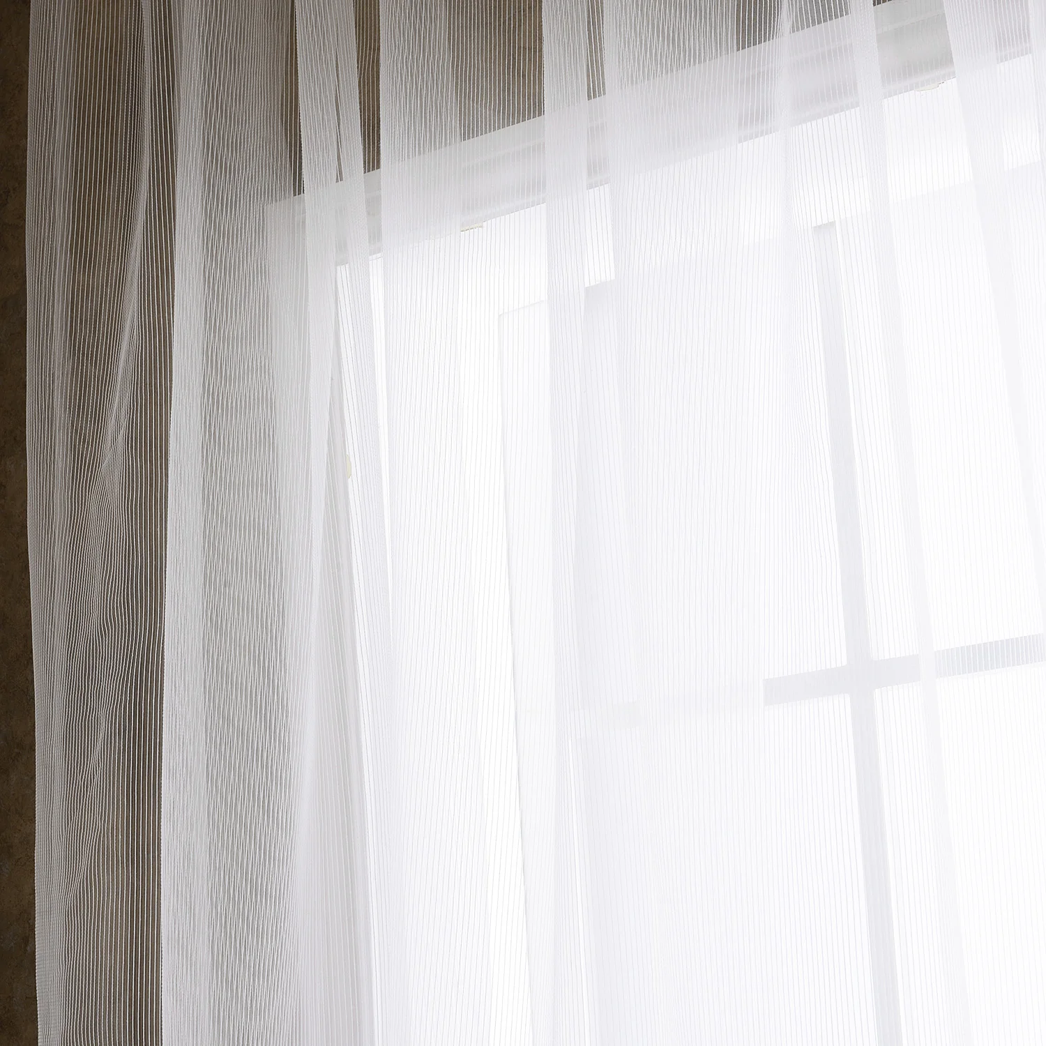 Белая полоса занавеска для гостиной Роскошная жаккардовая ткань тюль кухни